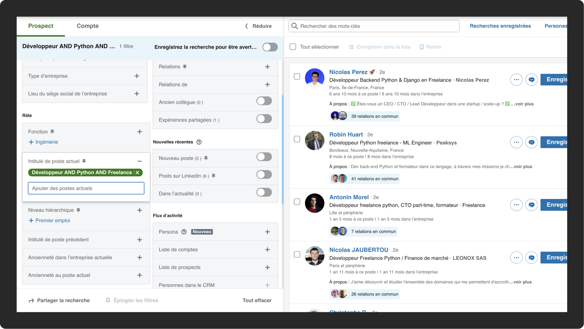 Linkedin recruiter - Sales Navigator.